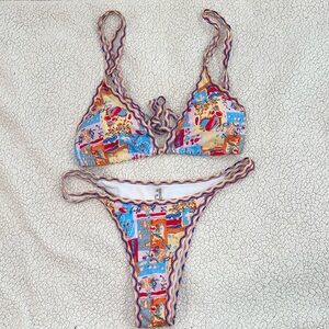 SHEIN Multicolor Patterned Bikini